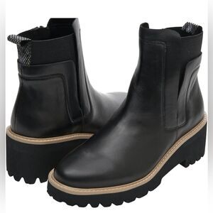 Vaneli  Mariel Black Napa Leather Ankle Boots